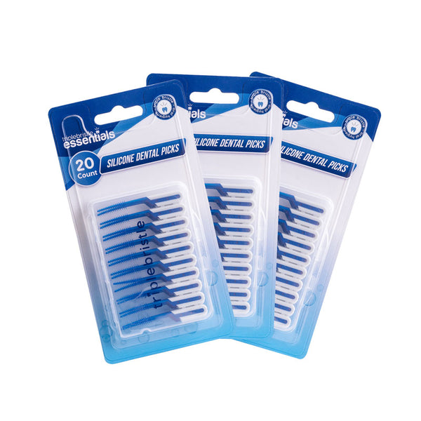 Triple Bristle Silicone Dental Picks - Triple Bristle